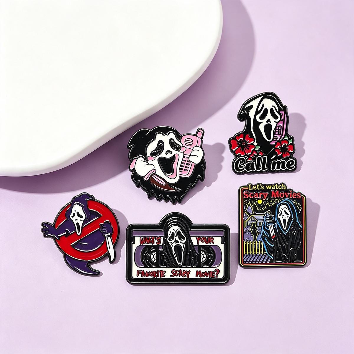 Jewelry Making Kits - 5Pcs/Set Horror Skull Enamel Brooch Gothic