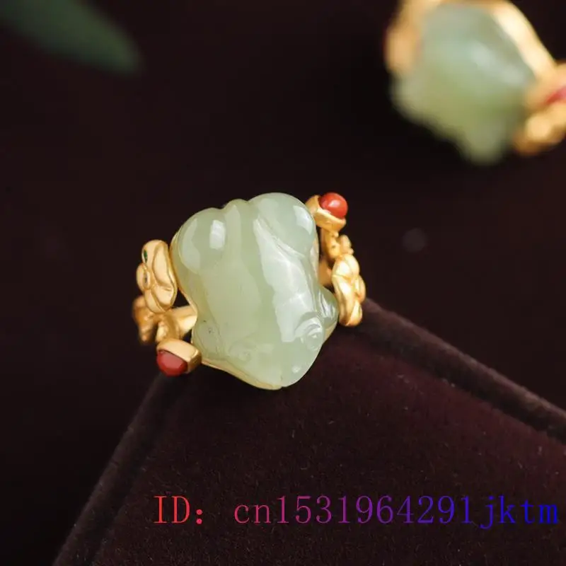 Green Jade Frog Rings Charms N - Jewelry Making Rings recension och pris