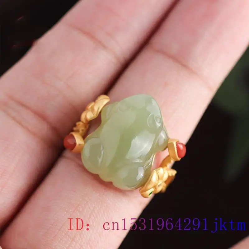 Green Jade Frog Rings Charms N - Jewelry Making Rings recension och pris