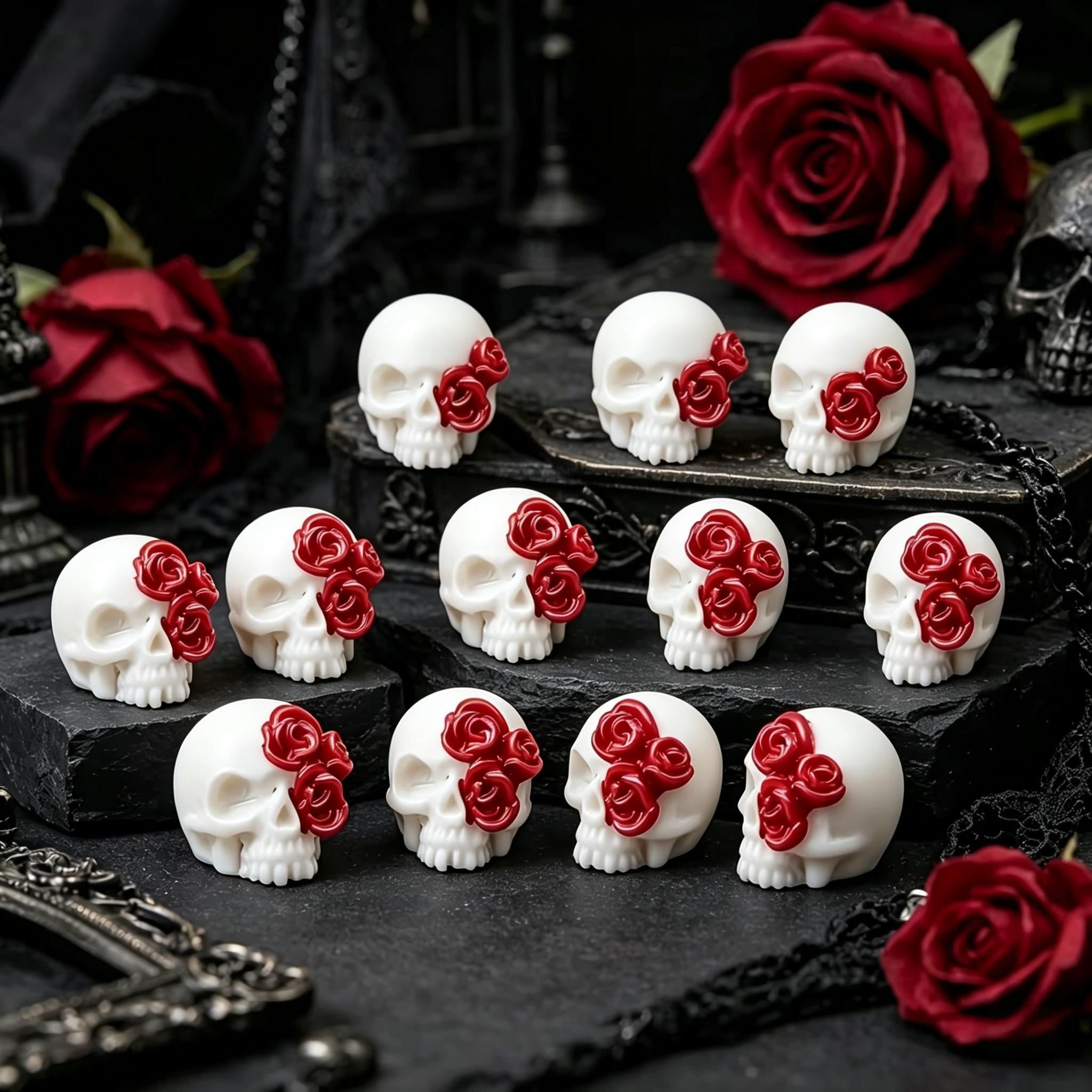 3D Rose Skull Resin Pendants G - Jewelry Making Event recension och pris